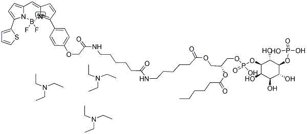 BODIPY(R) TR-X C6-PHOSPHATIDYLINOSITOL 5-PHOSPHATE, TRIS(TRIETHYLAMMONIUM) SALT Struktur