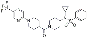 4-(CYCLOPROPYL(PHENYLSULFONYL)AMINO)-1-[(1-(5-(TRIFLUOROMETHYL)PYRIDIN-2-YL)PIPERIDIN-4-YL)CARBONYL]PIPERIDINE Struktur