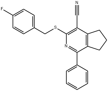 3-[(4-FLUOROBENZYL)SULFANYL]-1-PHENYL-6,7-DIHYDRO-5H-CYCLOPENTA[C]PYRIDINE-4-CARBONITRILE Struktur