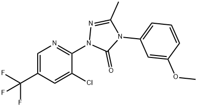 2-[3-CHLORO-5-(TRIFLUOROMETHYL)-2-PYRIDINYL]-4-(3-METHOXYPHENYL)-5-METHYL-2,4-DIHYDRO-3H-1,2,4-TRIAZOL-3-ONE Struktur