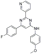 6-(4-FLUOROPHENYL)-N-(4-METHOXYPHENYL)-2-PYRIDIN-3-YLPYRIMIDIN-4-AMINE Struktur