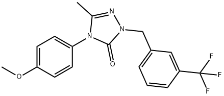 4-(4-METHOXYPHENYL)-5-METHYL-2-[3-(TRIFLUOROMETHYL)BENZYL]-2,4-DIHYDRO-3H-1,2,4-TRIAZOL-3-ONE Struktur