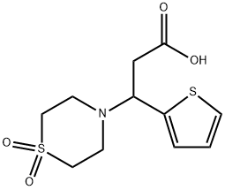 3-(1,1-DIOXO-1LAMBDA6,4-THIAZINAN-4-YL)-3-(2-THIENYL)PROPANOIC ACID Struktur