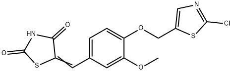 5-((Z)-(4-[(2-CHLORO-1,3-THIAZOL-5-YL)METHOXY]-3-METHOXYPHENYL)METHYLIDENE)-1,3-THIAZOLANE-2,4-DIONE Struktur