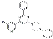 4-(5-BROMO-PYRIDIN-3-YL)-2-PHENYL-6-(4-PYRIDIN-2-YL-PIPERAZIN-1-YL)-PYRIMIDINE Struktur