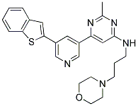 [6-(5-BENZO[B]THIOPHEN-2-YL-PYRIDIN-3-YL)-2-METHYL-PYRIMIDIN-4-YL]-(3-MORPHOLIN-4-YL-PROPYL)-AMINE Struktur