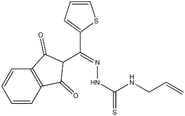 2-(2-AZA-2-(((PROP-2-ENYLAMINO)THIOXOMETHYL)AMINO)-1-(2-THIENYL)VINYL)INDANE-1,3-DIONE Struktur