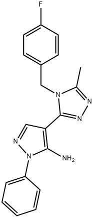 4-[4-(4-FLUOROBENZYL)-5-METHYL-4H-1,2,4-TRIAZOL-3-YL]-1-PHENYL-1H-PYRAZOL-5-AMINE Struktur