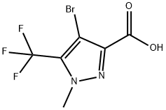 4-BROMO-1-METHYL-5-(TRIFLUOROMETHYL)-1H-PYRAZOLE-3-CARBOXYLIC ACID Struktur