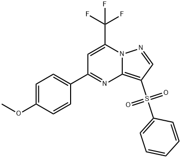 5-(4-METHOXYPHENYL)-3-(PHENYLSULFONYL)-7-(TRIFLUOROMETHYL)PYRAZOLO[1,5-A]PYRIMIDINE Struktur