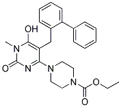 4-(5-BIPHENYL-2-YLMETHYL-6-HYDROXY-1-METHYL-2-OXO-1,2-DIHYDRO-PYRIMIDIN-4-YL)-PIPERAZINE-1-CARBOXYLIC ACID ETHYL ESTER Struktur