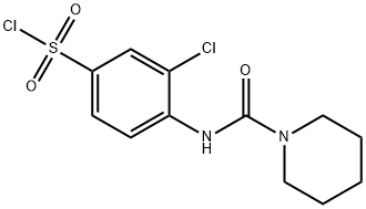 3-CHLORO-4-[(PIPERIDINE-1-CARBONYL)-AMINO]-BENZENESULFONYL CHLORIDE Struktur