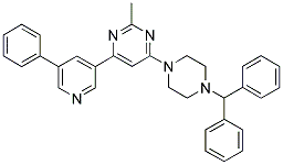 4-(4-BENZHYDRYL-PIPERAZIN-1-YL)-2-METHYL-6-(5-PHENYL-PYRIDIN-3-YL)-PYRIMIDINE Struktur