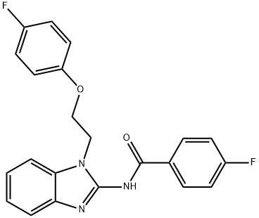 4-FLUORO-N-{1-[2-(4-FLUOROPHENOXY)ETHYL]-1H-BENZIMIDAZOL-2-YL}BENZAMIDE Struktur