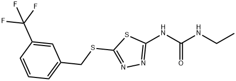 N-ETHYL-N'-(5-([3-(TRIFLUOROMETHYL)BENZYL]SULFANYL)-1,3,4-THIADIAZOL-2-YL)UREA Struktur