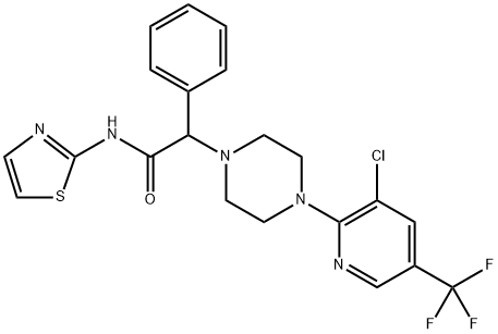 2-(4-[3-CHLORO-5-(TRIFLUOROMETHYL)-2-PYRIDINYL]PIPERAZINO)-2-PHENYL-N-(1,3-THIAZOL-2-YL)ACETAMIDE Structure