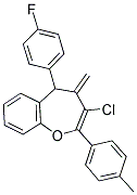 3-CHLORO-5-(4-FLUOROPHENYL)-4-METHYLENE-2-(4-METHYLPHENYL)-4,5-DIHYDRO-1-BENZOXEPINE Struktur