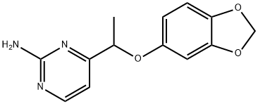 4-[1-(1,3-BENZODIOXOL-5-YLOXY)ETHYL]-2-PYRIMIDINAMINE Struktur