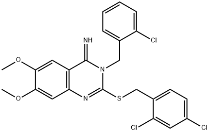 3-(2-CHLOROBENZYL)-2-[(2,4-DICHLOROBENZYL)SULFANYL]-6,7-DIMETHOXY-4(3H)-QUINAZOLINIMINE Struktur