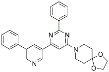 8-[2-PHENYL-6-(5-PHENYL-PYRIDIN-3-YL)-PYRIMIDIN-4-YL]-1,4-DIOXA-8-AZA-SPIRO[4.5]DECANE Struktur