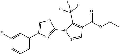 ETHYL 1-[4-(3-FLUOROPHENYL)-1,3-THIAZOL-2-YL]-5-(TRIFLUOROMETHYL)-1H-PYRAZOLE-4-CARBOXYLATE Struktur