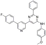 (6-[5-(4-FLUORO-PHENYL)-PYRIDIN-3-YL]-2-PHENYL-PYRIMIDIN-4-YL)-(4-METHOXY-PHENYL)-AMINE Struktur