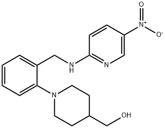 [1-(2-([(5-NITRO-2-PYRIDINYL)AMINO]METHYL)PHENYL)-4-PIPERIDINYL]METHANOL Struktur