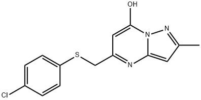 5-([(4-CHLOROPHENYL)SULFANYL]METHYL)-2-METHYLPYRAZOLO[1,5-A]PYRIMIDIN-7-OL Struktur