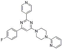 4-(4-FLUORO-PHENYL)-2-PYRIDIN-4-YL-6-(4-PYRIDIN-2-YL-PIPERAZIN-1-YL)-PYRIMIDINE Struktur