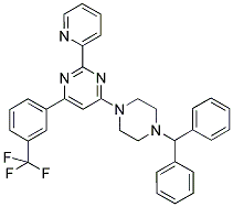 4-(4-BENZHYDRYL-PIPERAZIN-1-YL)-2-PYRIDIN-2-YL-6-(3-TRIFLUOROMETHYL-PHENYL)-PYRIMIDINE Struktur