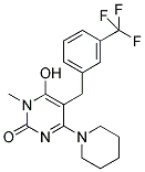 6-HYDROXY-1-METHYL-4-PIPERIDIN-1-YL-5-[3-(TRIFLUOROMETHYL)BENZYL]PYRIMIDIN-2(1H)-ONE Struktur