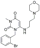 1-(2-BROMO-BENZYL)-3-METHYL-6-(3-MORPHOLIN-4-YL-PROPYLAMINO)-1H-PYRIMIDINE-2,4-DIONE Struktur