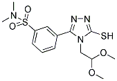 3-[4-(2,2-DIMETHOXY-ETHYL)-5-MERCAPTO-4H-[1,2,4]TRIAZOL-3-YL]-N,N-DIMETHYL-BENZENESULFONAMIDE Struktur