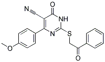 4-(4-METHOXYPHENYL)-6-OXO-2-[(2-OXO-2-PHENYLETHYL)THIO]-1,6-DIHYDROPYRIMIDINE-5-CARBONITRILE Struktur