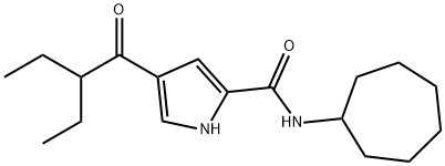 N-CYCLOHEPTYL-4-(2-ETHYLBUTANOYL)-1H-PYRROLE-2-CARBOXAMIDE Struktur