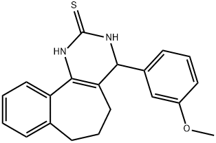 4-(3-METHOXYPHENYL)-1,3,4,5,6,7-HEXAHYDRO-2H-BENZO[6,7]CYCLOHEPTA[1,2-D]PYRIMIDINE-2-THIONE Struktur