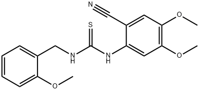 N-(2-CYANO-4,5-DIMETHOXYPHENYL)-N'-(2-METHOXYBENZYL)THIOUREA Struktur