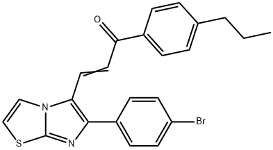 (E)-3-[6-(4-BROMOPHENYL)IMIDAZO[2,1-B][1,3]THIAZOL-5-YL]-1-(4-PROPYLPHENYL)-2-PROPEN-1-ONE Struktur