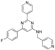 6-(4-FLUOROPHENYL)-2-PYRIDIN-4-YL-N-(PYRIDIN-4-YLMETHYL)PYRIMIDIN-4-AMINE Struktur