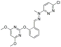 2,3-DIAZA-4-[2-[(4,6-DIMETHOXYPYRIMIDIN-2-YL)OXY]PHENYL]-2-(6-CHLOROPYRIDAZIN-3-YL)BUT-3-ENE Struktur