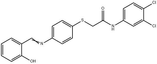 N-(3,4-DICHLOROPHENYL)-2-[(4-([(2-HYDROXYPHENYL)METHYLENE]AMINO)PHENYL)SULFANYL]ACETAMIDE Struktur