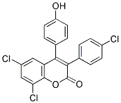 6,8-DICHLORO-3-(4'-CHLOROPHENYL)-4-(4'-HYDROXYPHENYL)COUMARIN Struktur