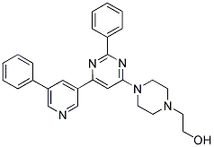 2-(4-[2-PHENYL-6-(5-PHENYL-PYRIDIN-3-YL)-PYRIMIDIN-4-YL]-PIPERAZIN-1-YL)-ETHANOL Struktur