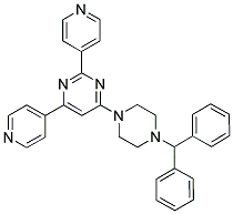 4-(4-BENZHYDRYL-PIPERAZIN-1-YL)-2,6-DI-PYRIDIN-4-YL-PYRIMIDINE Struktur