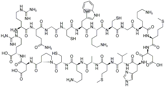 H-ARG-GLN-GLY-CYS-TRP-LYS-CYS-GLY-LYS-MET-ASP-HIS-VAL-MET-ALA-LYS-CYS-PRO-ASP-ARG-OH Struktur