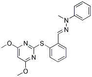 1,2-DIAZA-1-METHYL-1-PHENYL-3-[2-[(4,6-DIMETHOXYPYRIMIDIN-2-YL)THIO]PHENYL]PROP-2-ENE Struktur