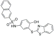 N-[3-(1,3-BENZOTHIAZOL-2-YLTHIO)-4-HYDROXYPHENYL]NAPHTHALENE-2-SULFONAMIDE Struktur