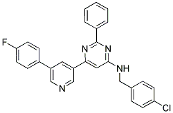 (4-CHLORO-BENZYL)-(6-[5-(4-FLUORO-PHENYL)-PYRIDIN-3-YL]-2-PHENYL-PYRIMIDIN-4-YL)-AMINE Struktur