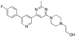 2-(4-(6-[5-(4-FLUORO-PHENYL)-PYRIDIN-3-YL]-2-METHYL-PYRIMIDIN-4-YL)-PIPERAZIN-1-YL)-ETHANOL Struktur