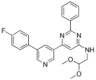 (2,2-DIMETHOXY-ETHYL)-(6-[5-(4-FLUORO-PHENYL)-PYRIDIN-3-YL]-2-PHENYL-PYRIMIDIN-4-YL)-AMINE Struktur